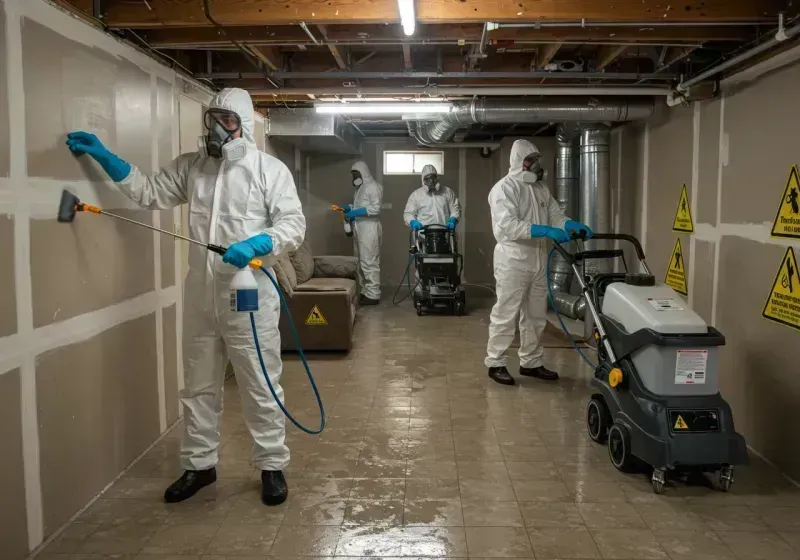 Basement Moisture Removal and Structural Drying process in Three Oaks, FL